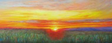 sunset painting in oils