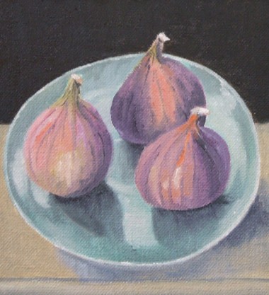 Figs on Turquoise Plate  