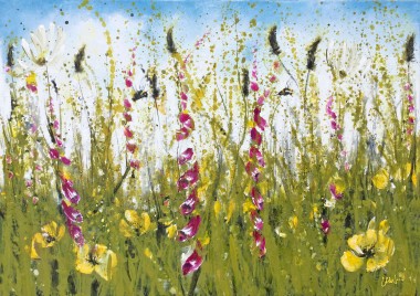Colourful foxgloves painting