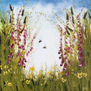 Foxgloves and Bees Landscape
