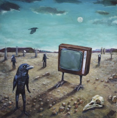 surreal crow painting