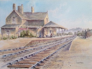 Brentor Station watercolour by David Mather