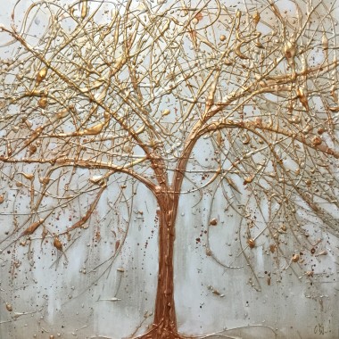 Metallic tree painting