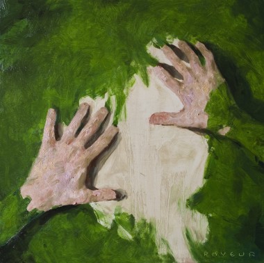 Modern Portrait of Hands on Green 