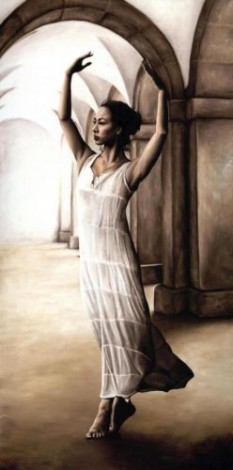 Fine art original oil painting of a beautiful ballerina dancer
