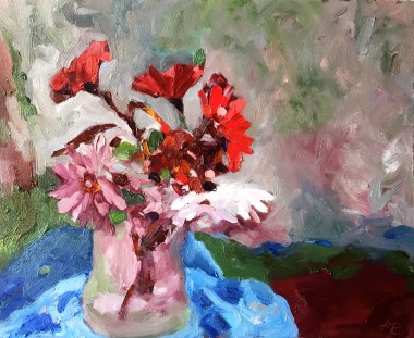 Garden Flowers Floral Oil Painting