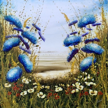 Blue Floral landscape painting