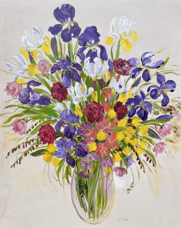 Spring Flowers in a Clear Vase