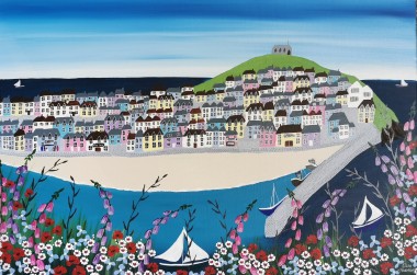 Contemporary sea flowers painting