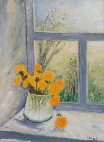 Spring with Dandelions at the Window