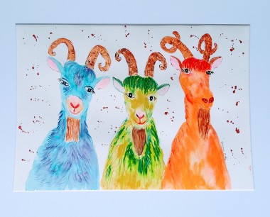 Three Colourful Billy Goats