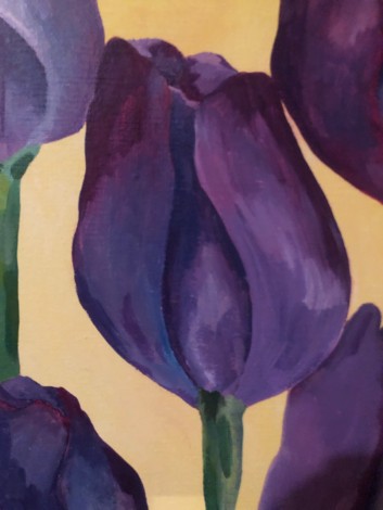 Five Purple Tulips