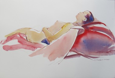 Female nude reclining pose