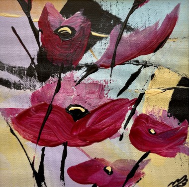 Abstract Poppies in a Mount