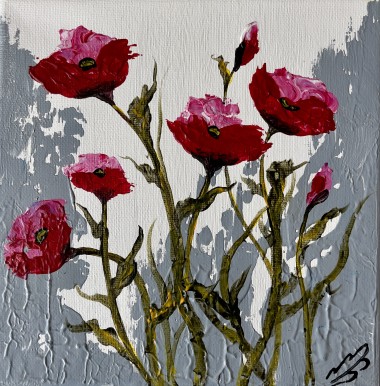 Poppies on an Abstract Background