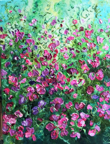 Sweet pea garden main image of painting