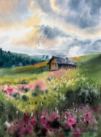 House on the flower field