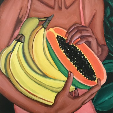 Female Holding Fruit