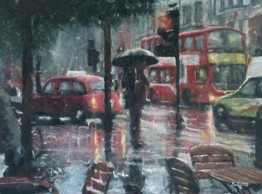London Rain Scene