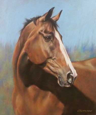 Bay Horse pastel painting