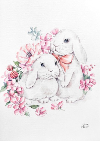 watercolor
painting
animals
flowers
floral
blooming
spring
composition
modern
botanical
realism
bunnies
bunny
rabbit
rabbits
Easter

