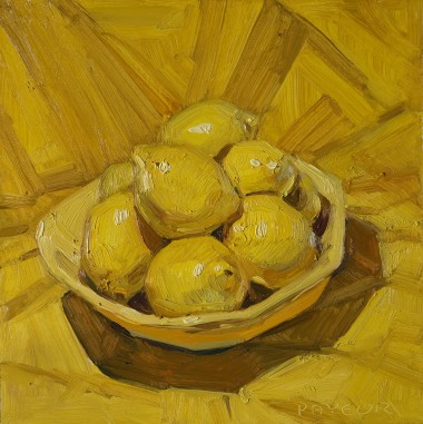 modern still life of lemons_plate