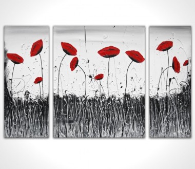 Lucent Poppies Triptych