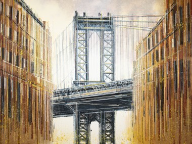 New York  City - The Manhattan Bridge At Dusk