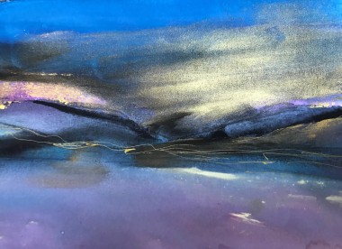 abstract  landscape  seascape  gold purple 