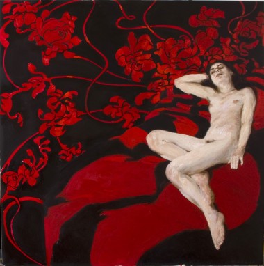 Woman on Red Arabesque