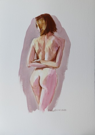 female nude back study