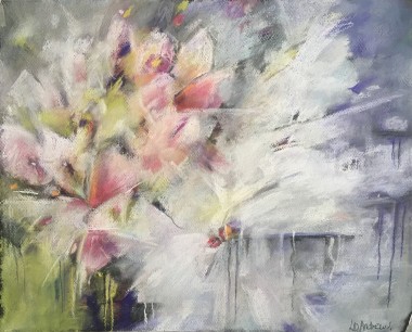 Abstract Pink and white blossoms