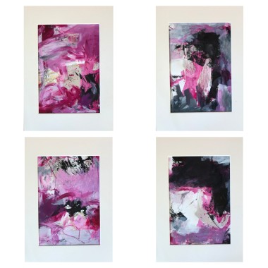 Collection of 4 abstract paintings