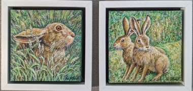 A pair of Hare Paintings