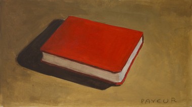 modern still life of red book