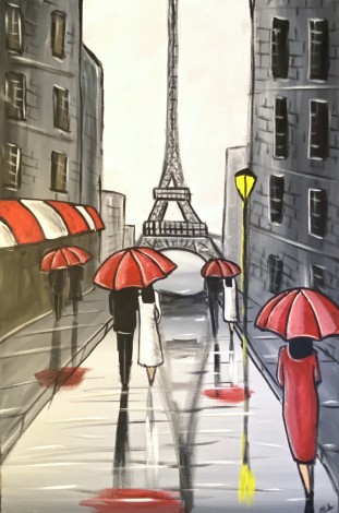 Red Eiffel Umbrellas