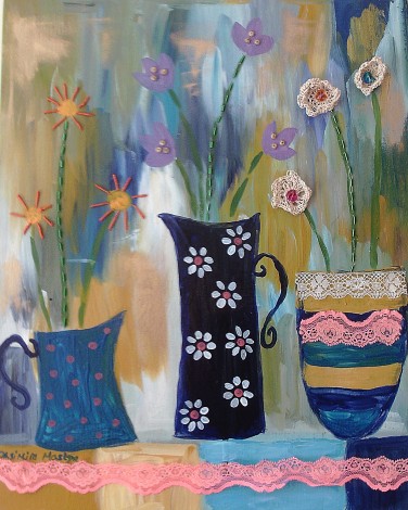 Art Deco Vases with flowers