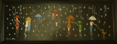 Raindrops on Umbrellas