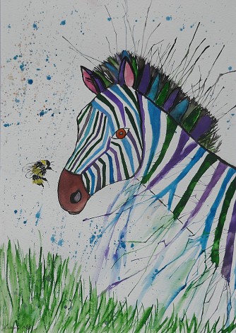 Colourful Abstract Zebra
