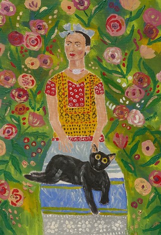 Frida Kahlo among Roses