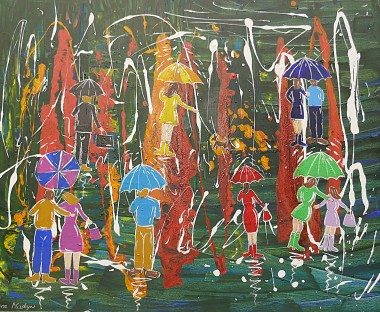 Colourful Umbrella Painting