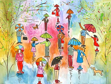 colourful Umbrella painting