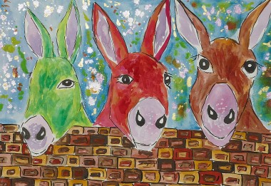 colourful donkey painting