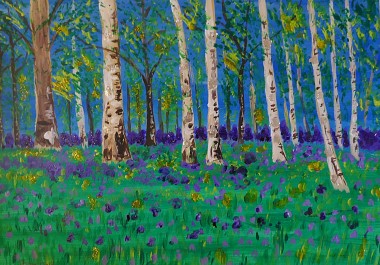 Silver Birch and Bluebells