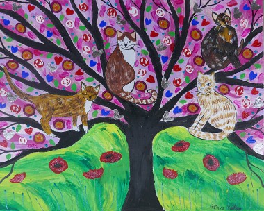 quirky cats on a tree of life