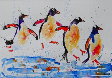 Colourful Dancing Penguins