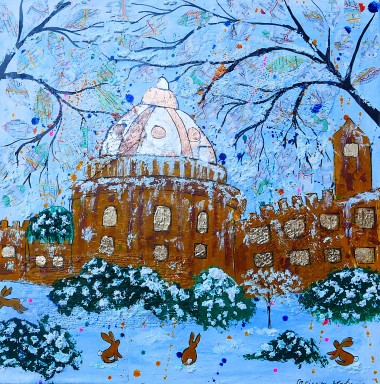 Radcliffe Camera in the Snow and Hares