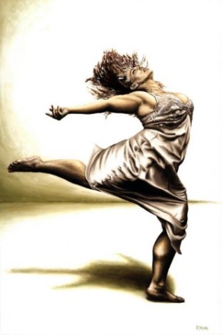 Fine art original oil painting of a sensual dancer
