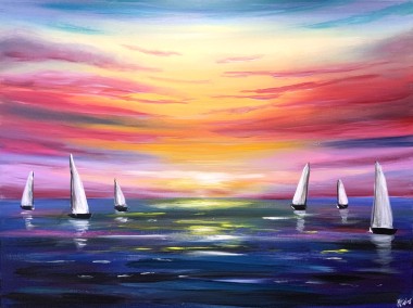 Sailboats In The Sunset