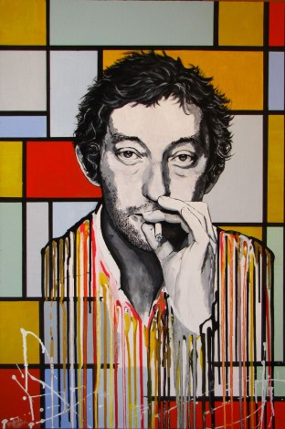 Serge Gainsbourg Melting on a Mondrian Painting